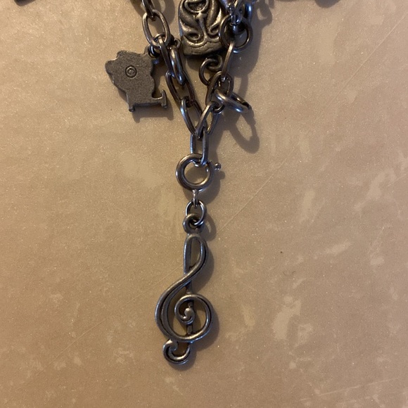 Vintage Sterling Silver Laugh Now Cry Later Music Themed Charm Bracelet - Picture 4 of 8